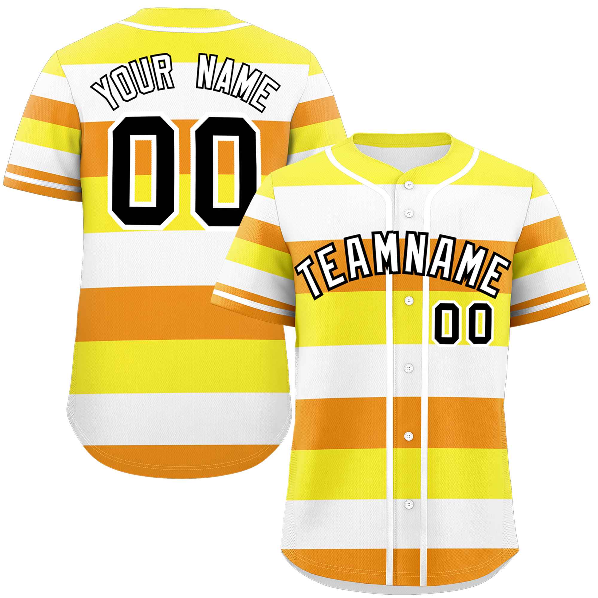 Custom Yellow White-Orange Maverique For Pride Month Color Block Authentic Baseball Jersey