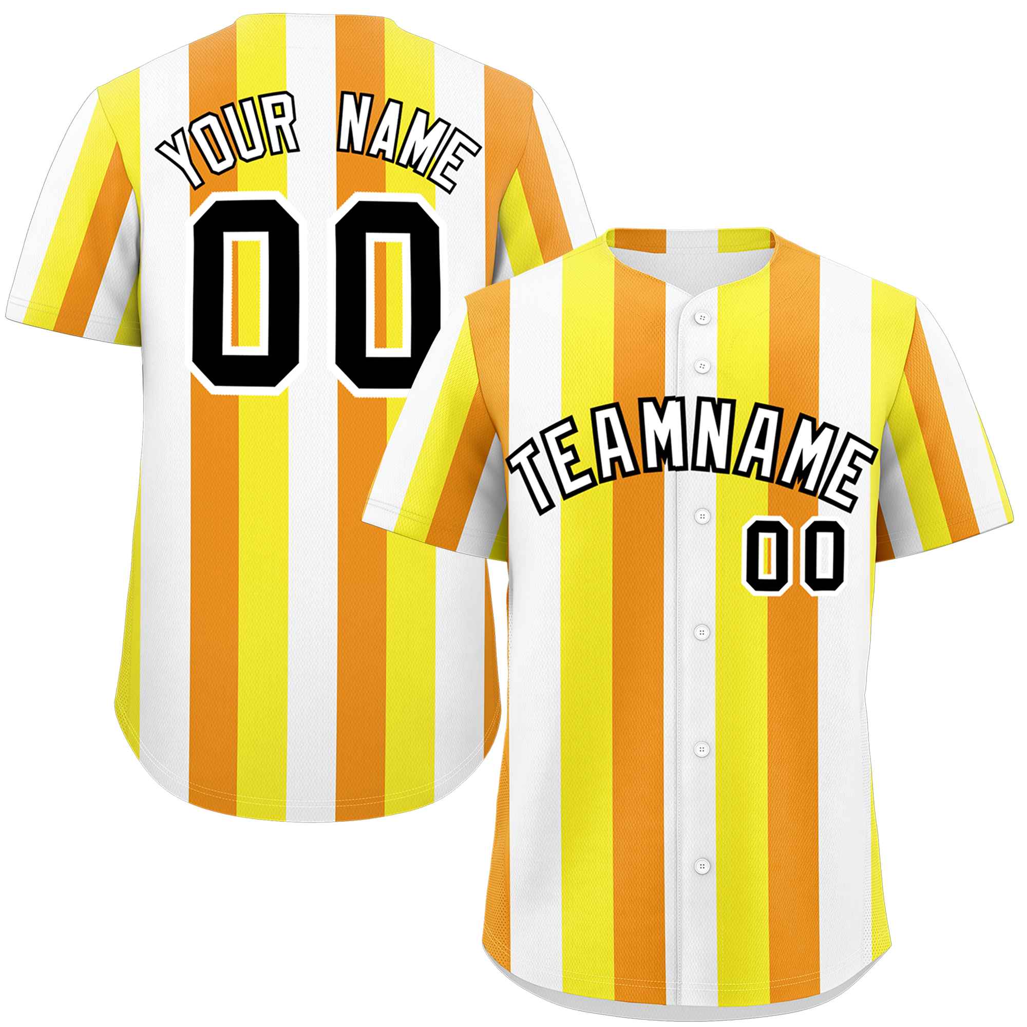 Custom Yellow White-Orange Maverique For Pride Month Color Block Authentic Baseball Jersey