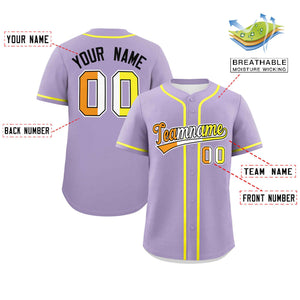 Custom Light Purple Maverique For Pride Month Classic Style Authentic Baseball Jersey