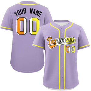 Custom Light Purple Maverique For Pride Month Classic Style Authentic Baseball Jersey