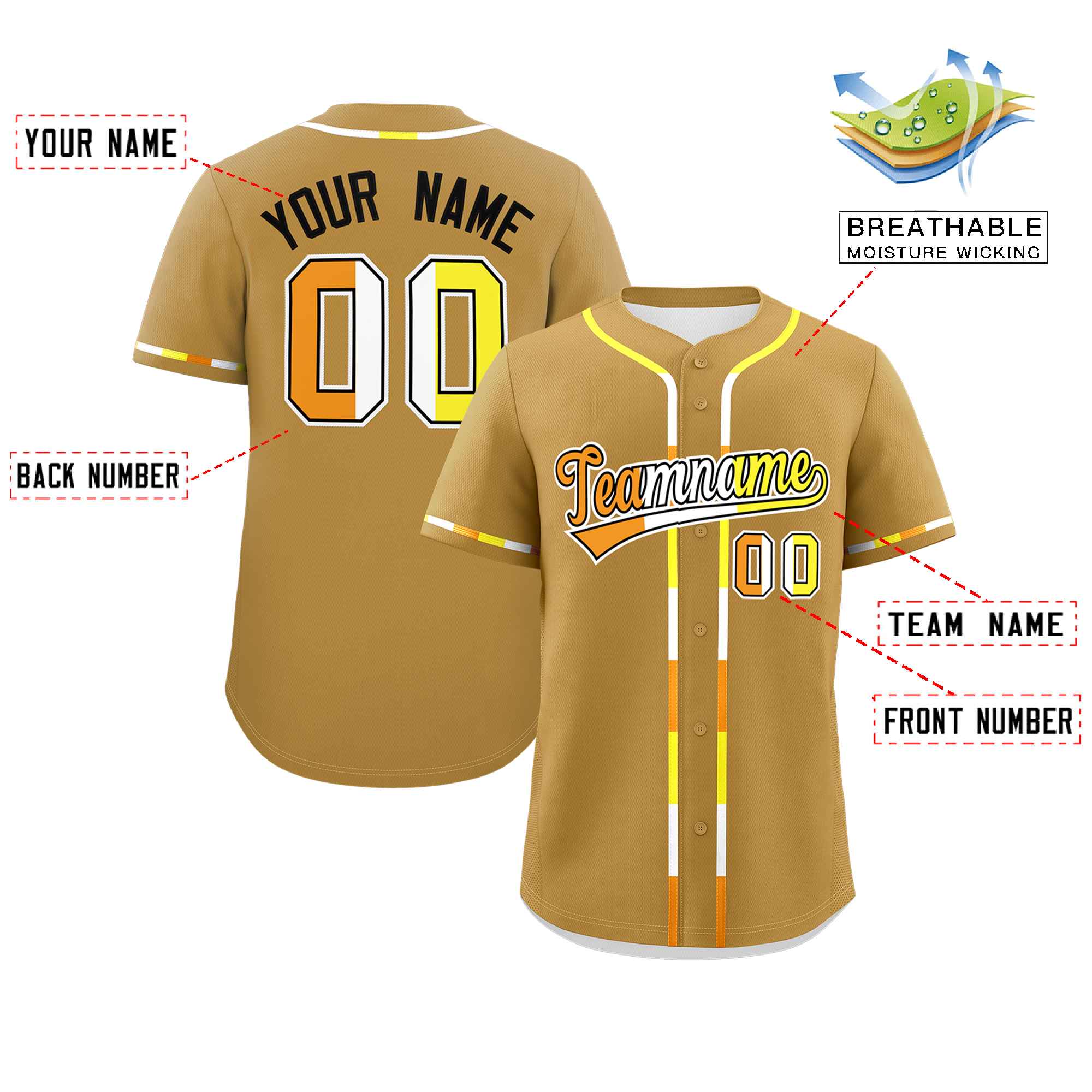 Custom Old Gold Maverique For Pride Month Classic Style Authentic Baseball Jersey