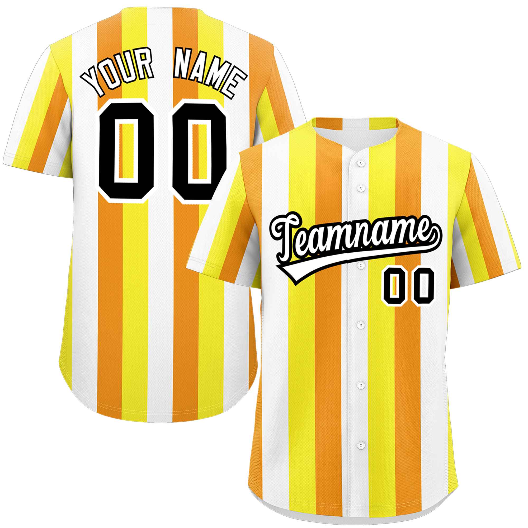 Custom Yellow White-Orange Maverique For Pride Month Color Block Authentic Baseball Jersey