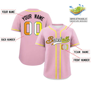 Custom Light Pink Maverique For Pride Month Classic Style Authentic Baseball Jersey