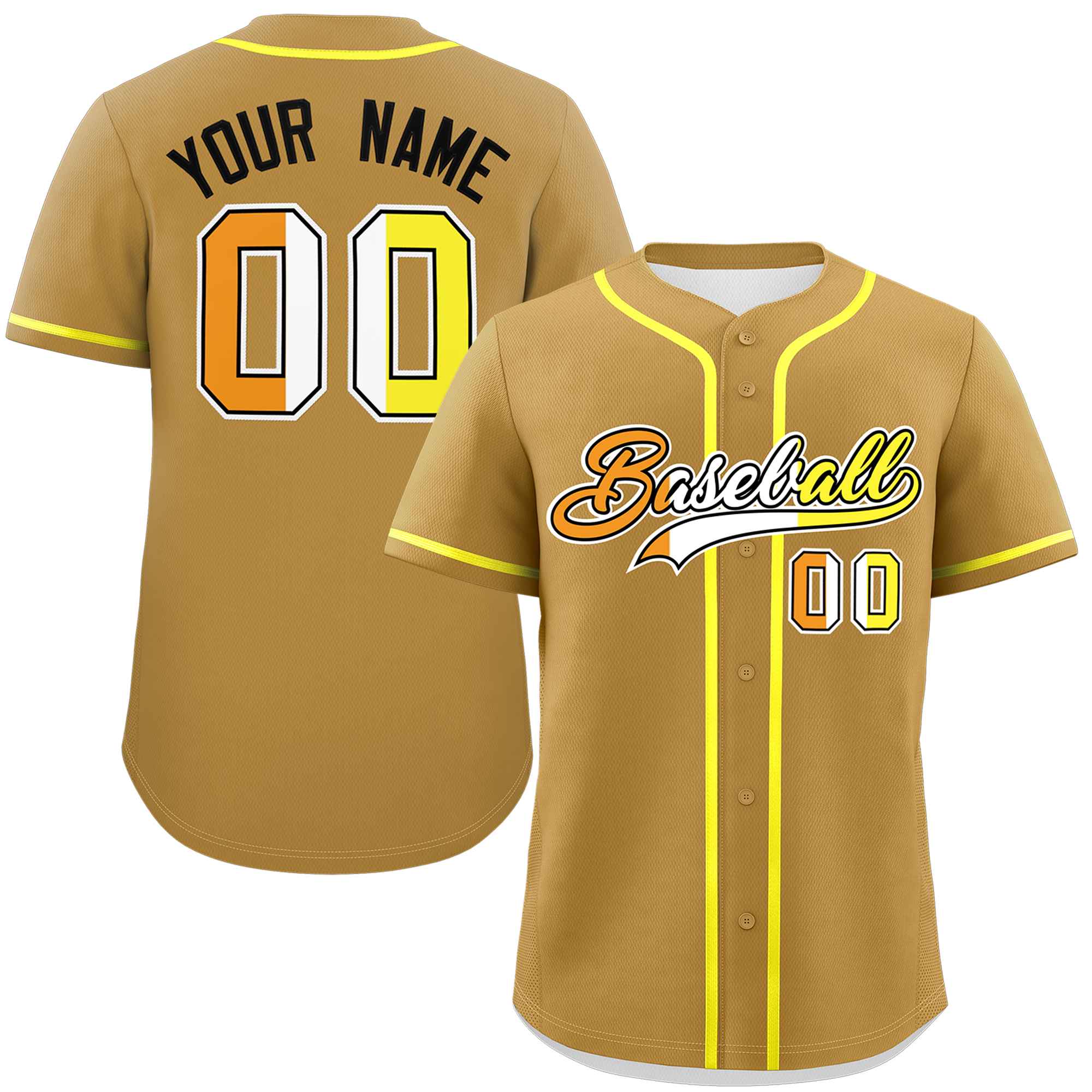 Custom Old Gold Maverique For Pride Month Classic Style Authentic Baseball Jersey