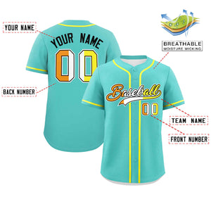 Custom Aqua Maverique For Pride Month Classic Style Authentic Baseball Jersey