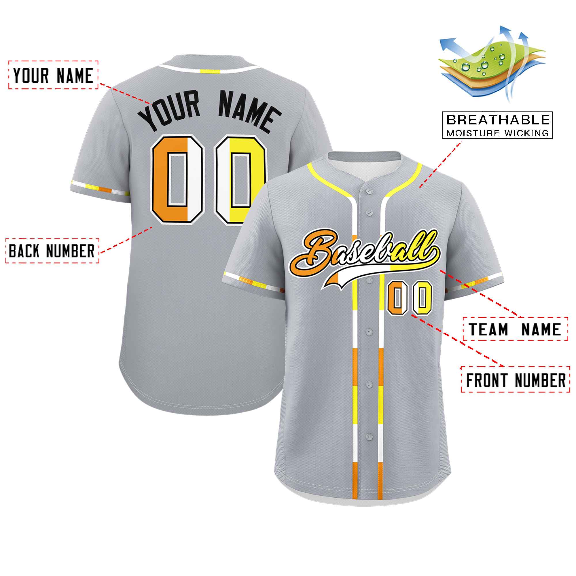 Custom Light Gray Maverique For Pride Month Classic Style Authentic Baseball Jersey