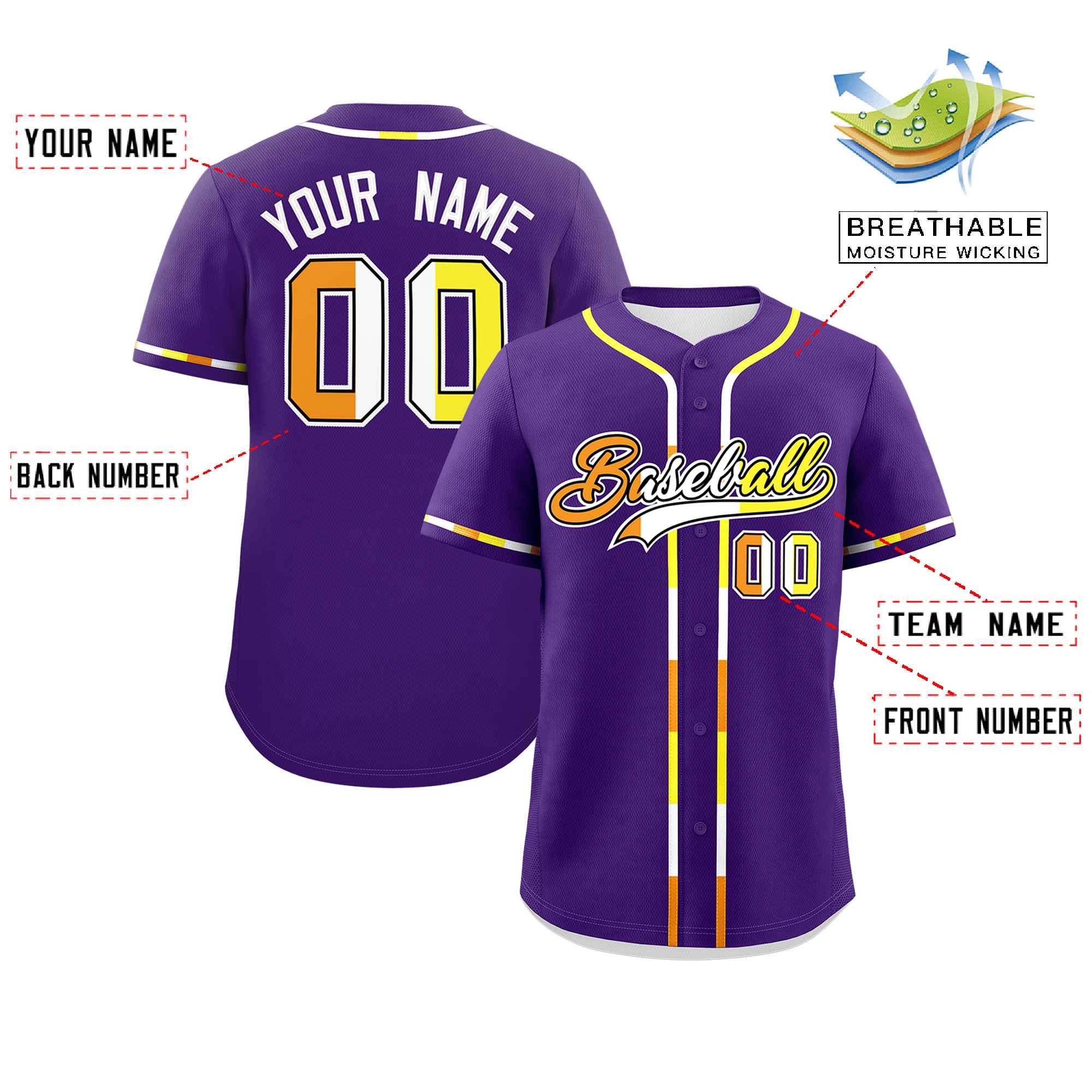 Custom Purple Maverique For Pride Month Classic Style Authentic Baseball Jersey