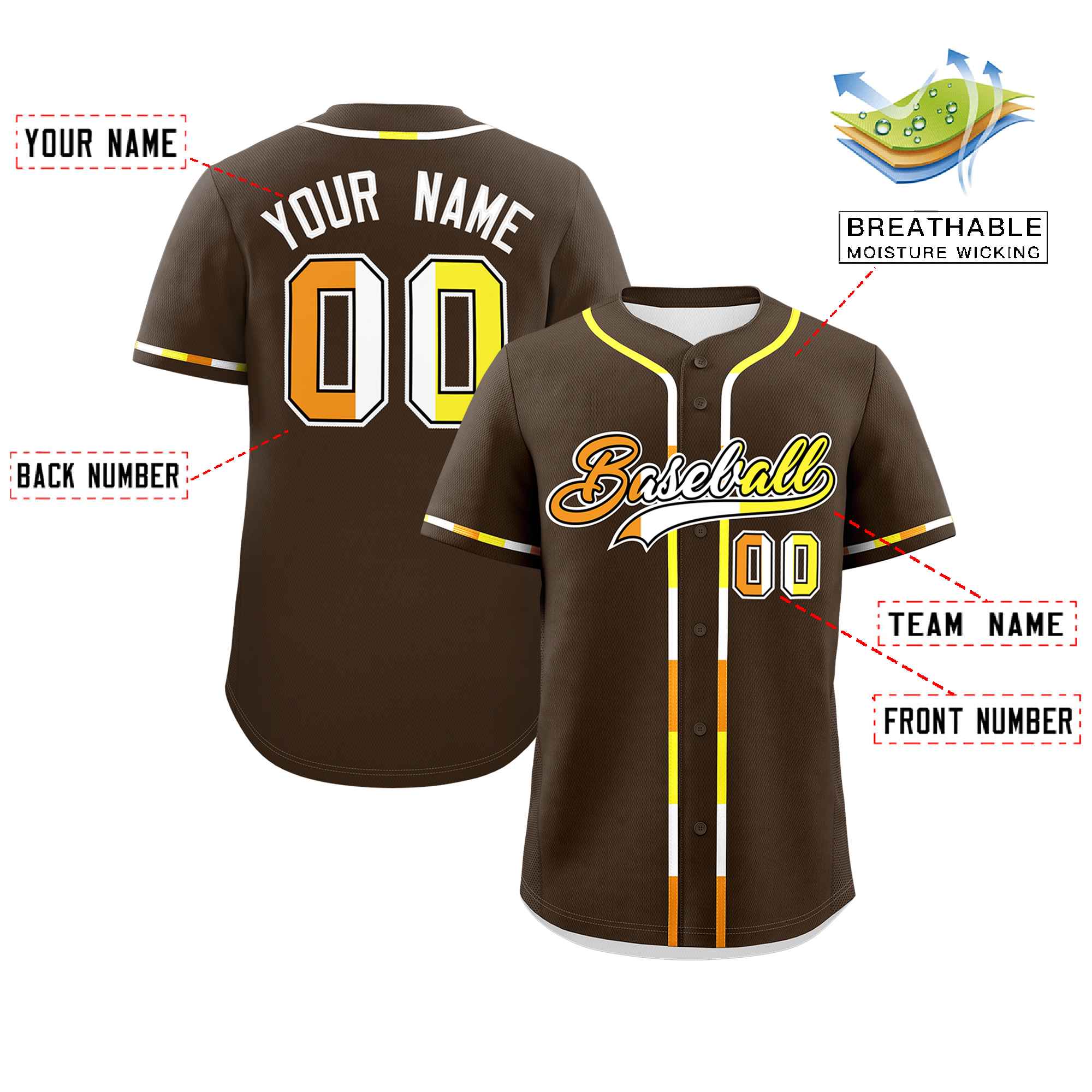 Custom Brown Maverique For Pride Month Classic Style Authentic Baseball Jersey