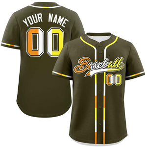 Custom Olive Maverique For Pride Month Classic Style Authentic Baseball Jersey