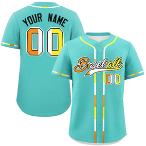 Custom Aqua Maverique For Pride Month Classic Style Authentic Baseball Jersey