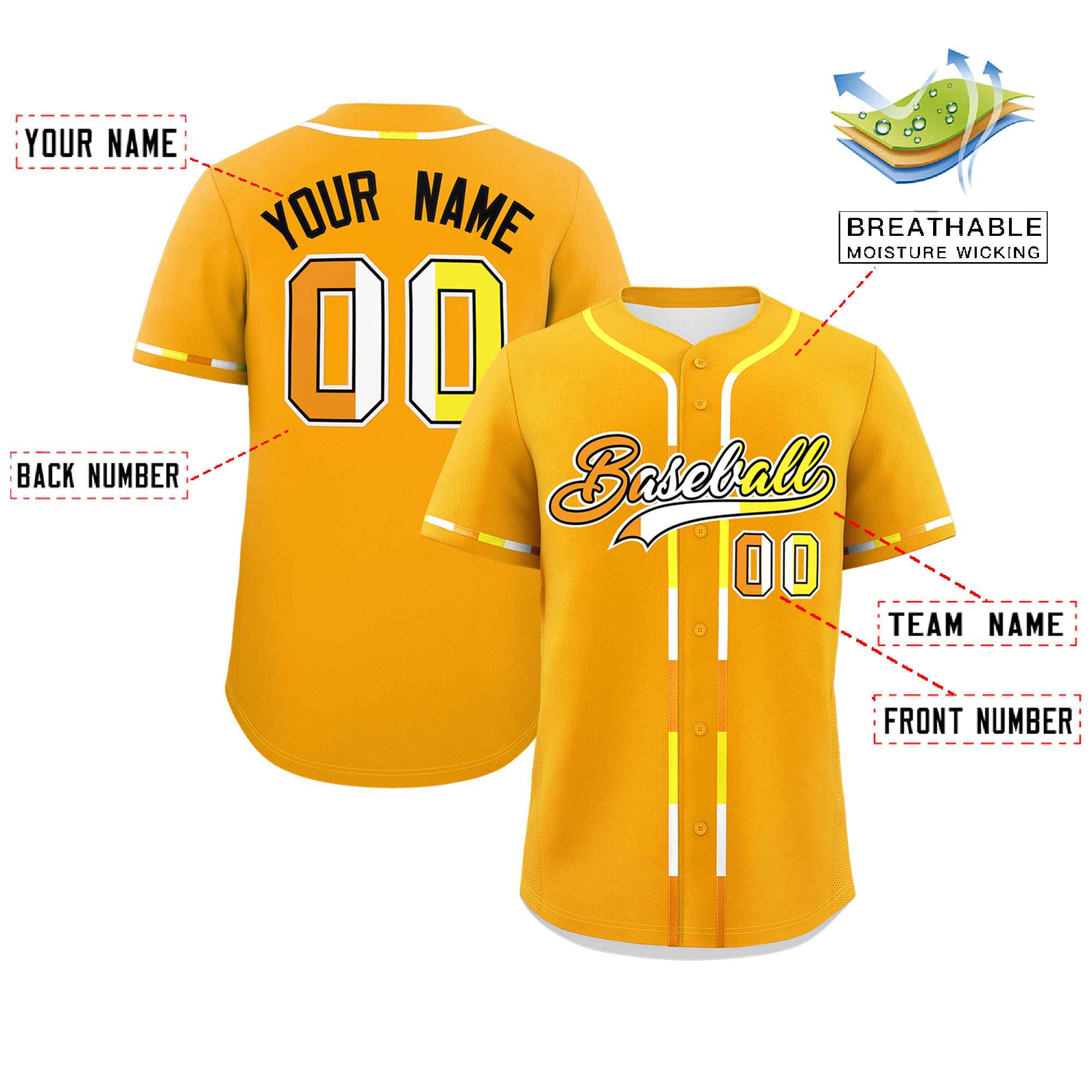 Custom Yellow Maverique For Pride Month Classic Style Authentic Baseball Jersey