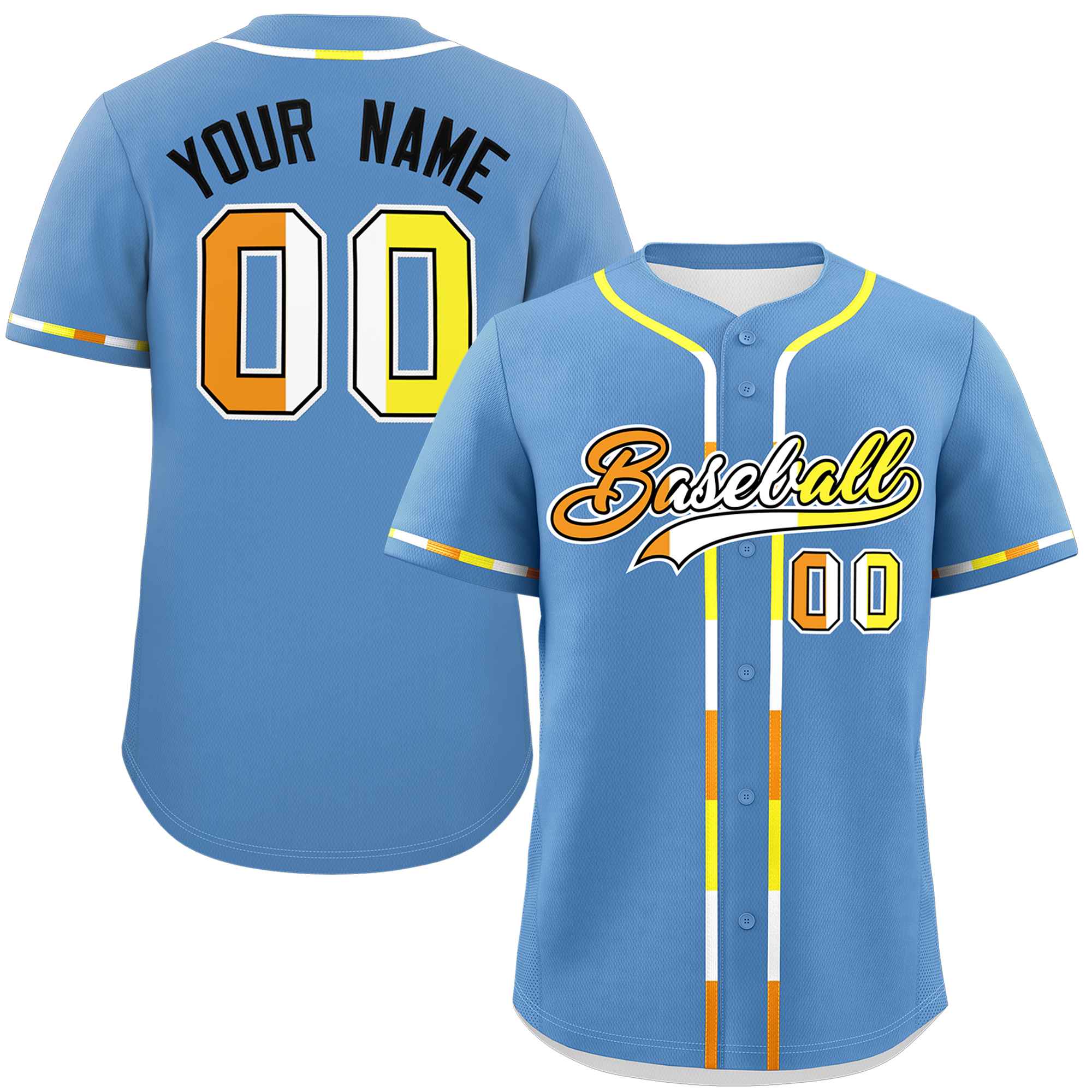 Custom Light Blue Maverique For Pride Month Classic Style Authentic Baseball Jersey