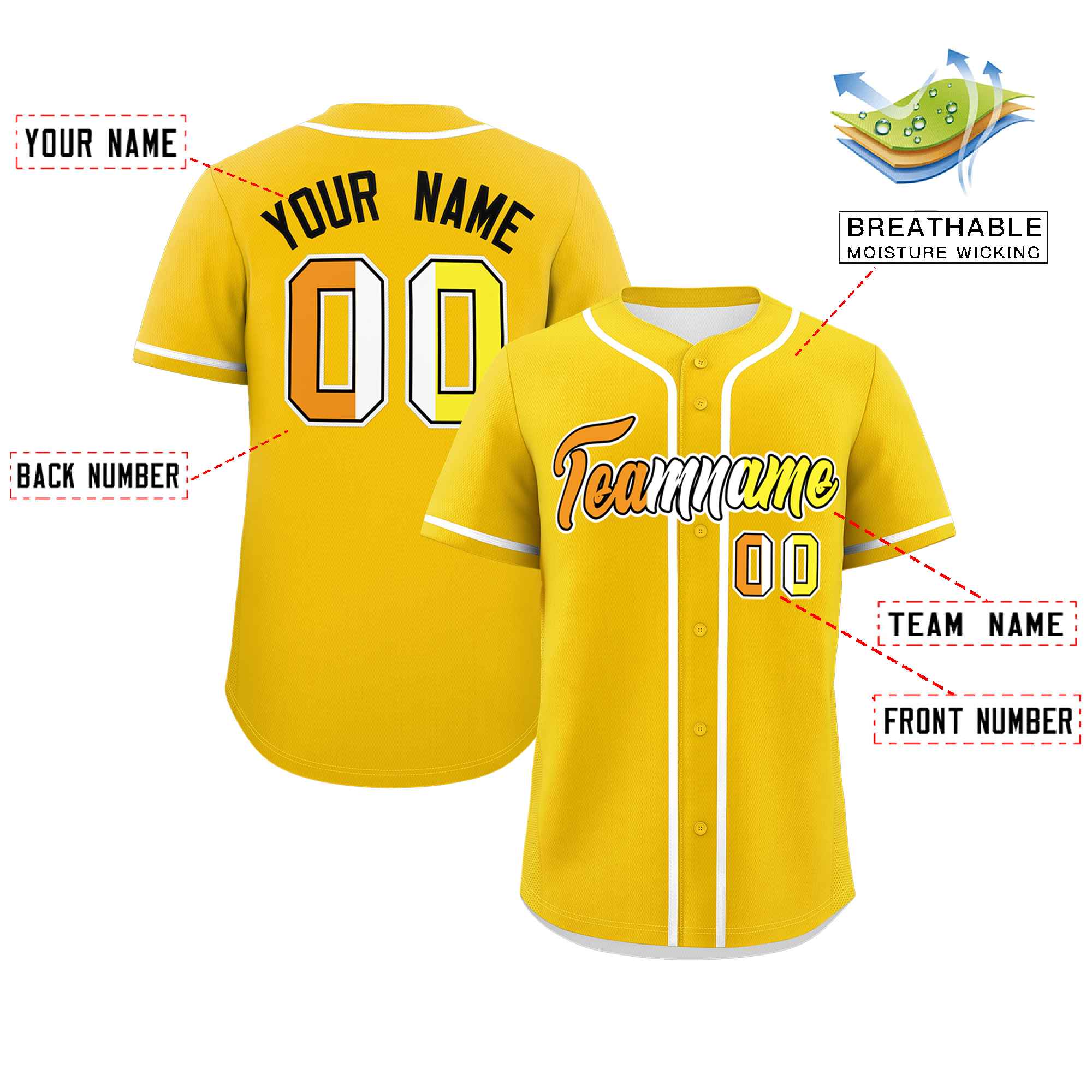 Custom Gold Maverique For Pride Month Classic Style Authentic Baseball Jersey