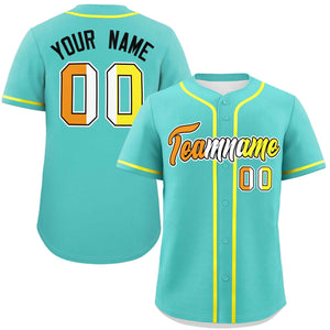 Custom Aqua Maverique For Pride Month Classic Style Authentic Baseball Jersey