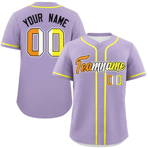 Custom Light Purple Maverique For Pride Month Classic Style Authentic Baseball Jersey