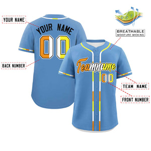 Custom Light Blue Maverique For Pride Month Classic Style Authentic Baseball Jersey