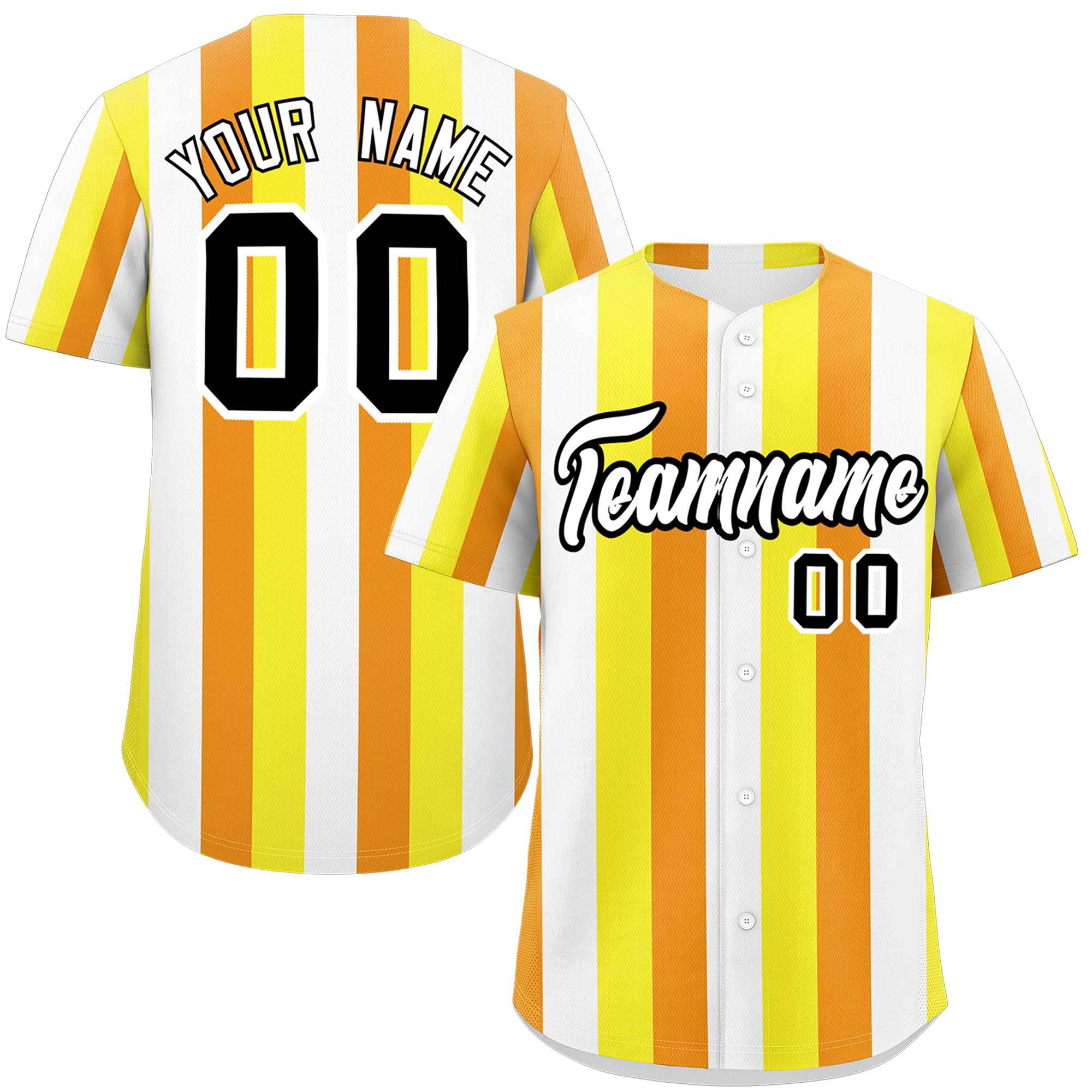 Custom Yellow White-Orange Maverique For Pride Month Color Block Authentic Baseball Jersey