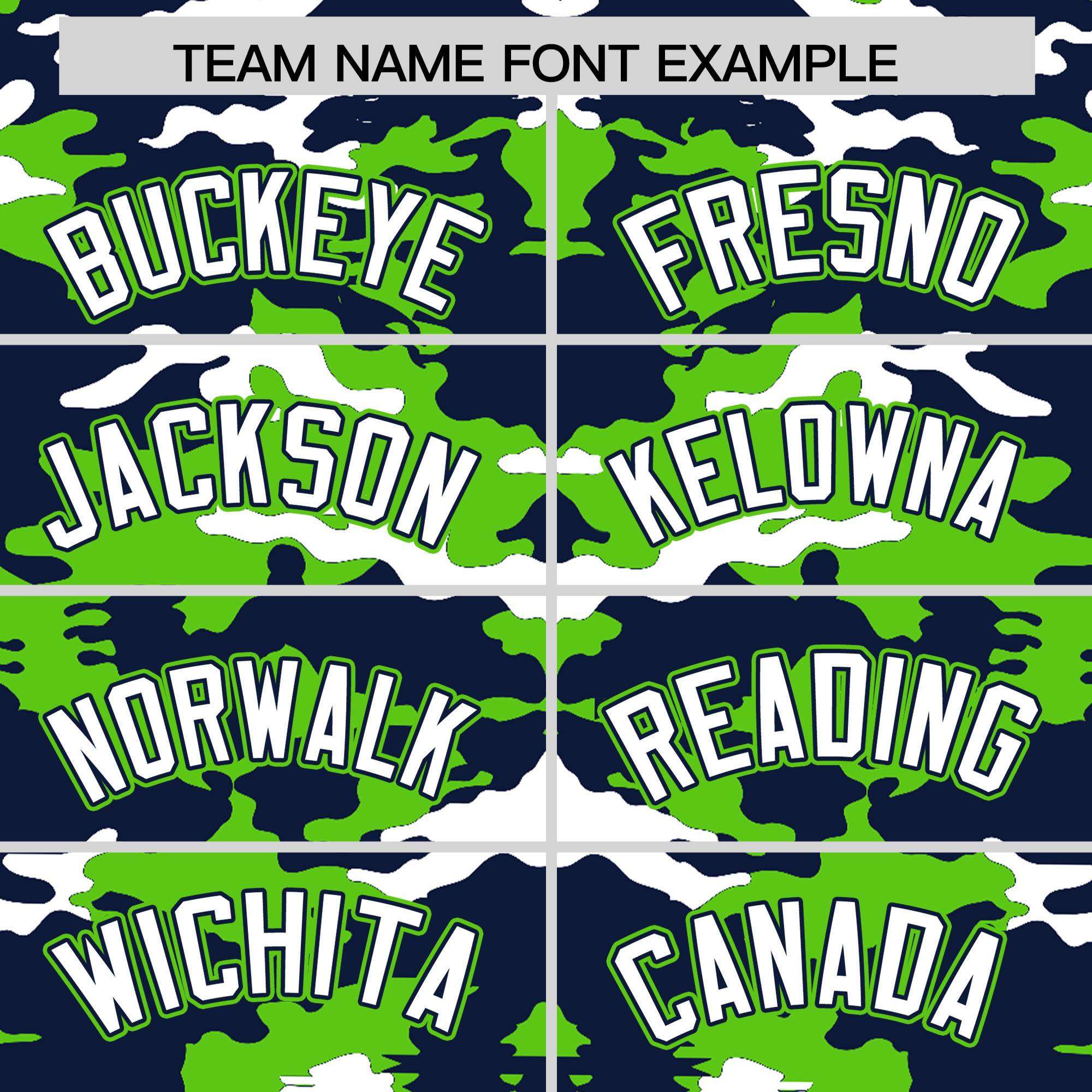 Custom Navy Neon Green-White Personalized Camo Design Authentic Baseball Jersey