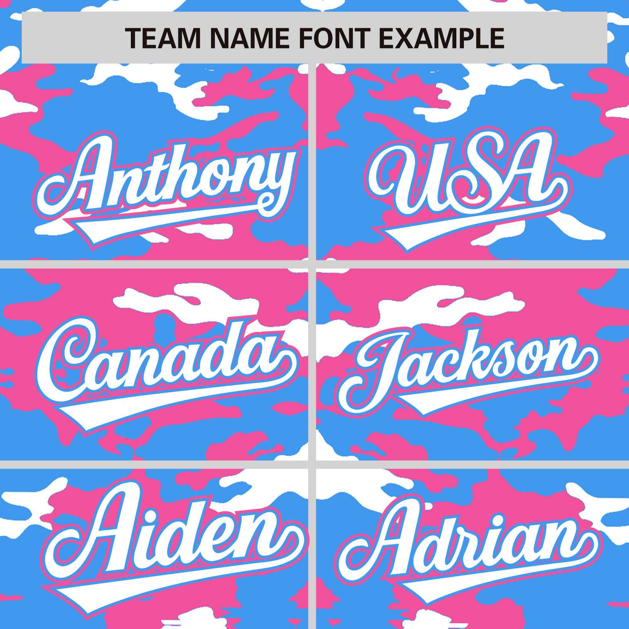 Custom Powder Blue Pink-White Personalized Camo Design Authentic Baseball Jersey