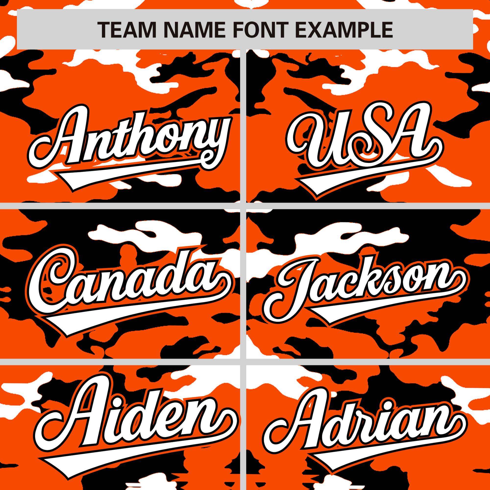 Custom Orange White-Black Personalized Camo Design Authentic Baseball Jersey