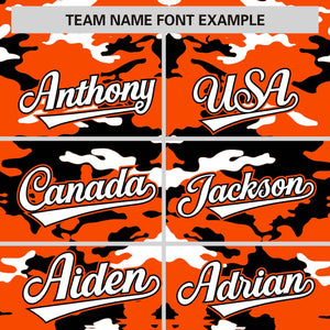 Custom Orange White-Black Personalized Camo Design Authentic Baseball Jersey