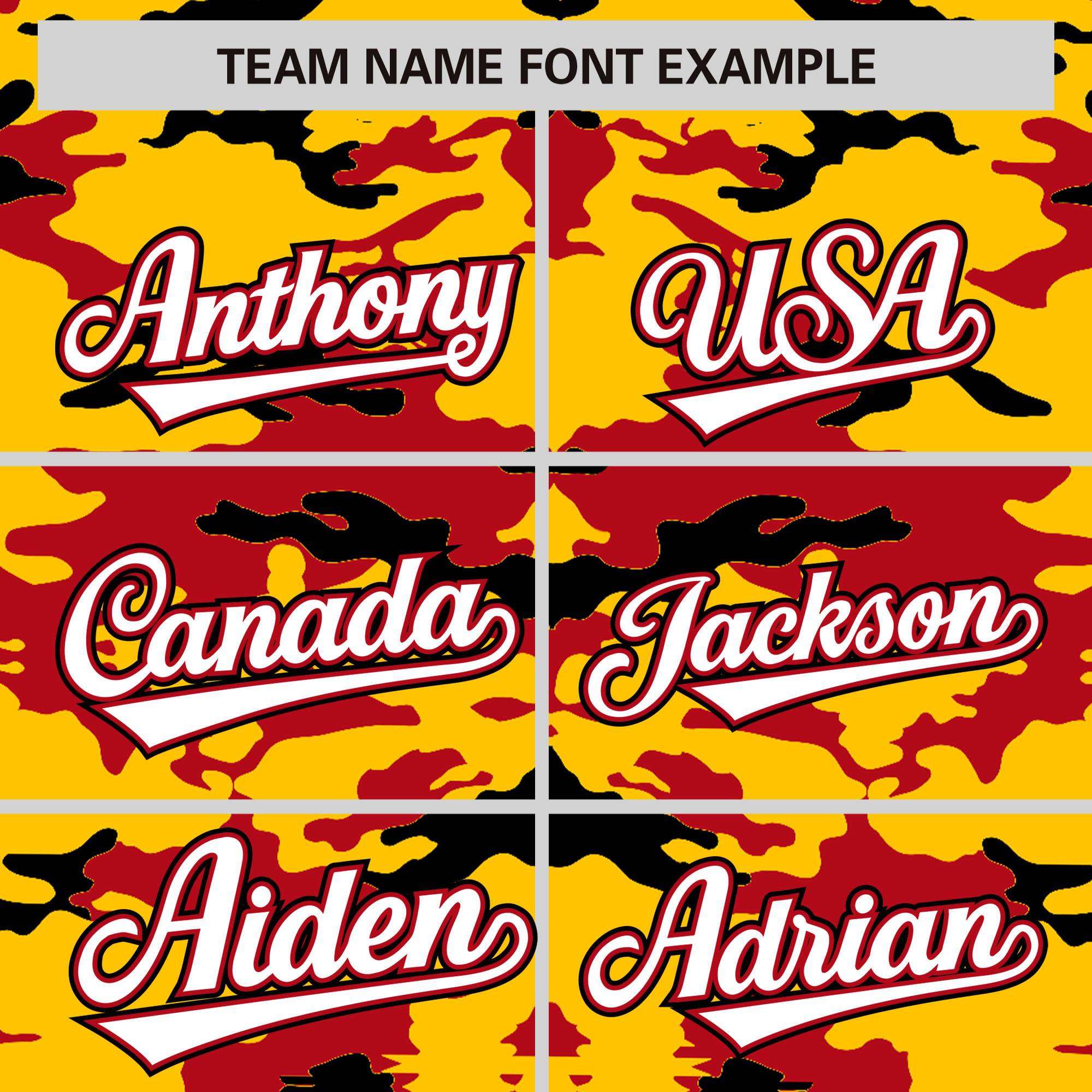 Custom Gold Red-Black Personalized Camo Design Authentic Baseball Jersey