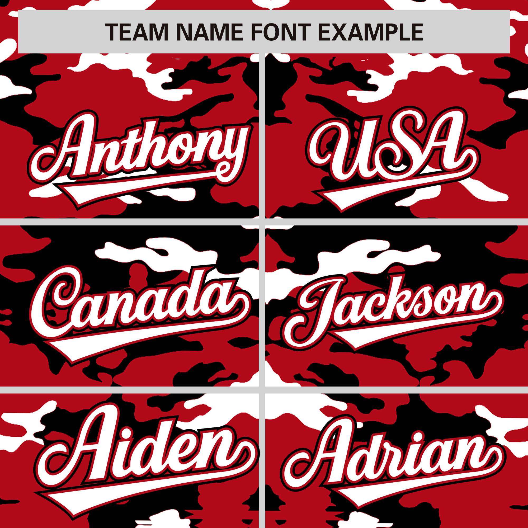 Custom Red Black-White Personalized Camo Design Authentic Baseball Jersey