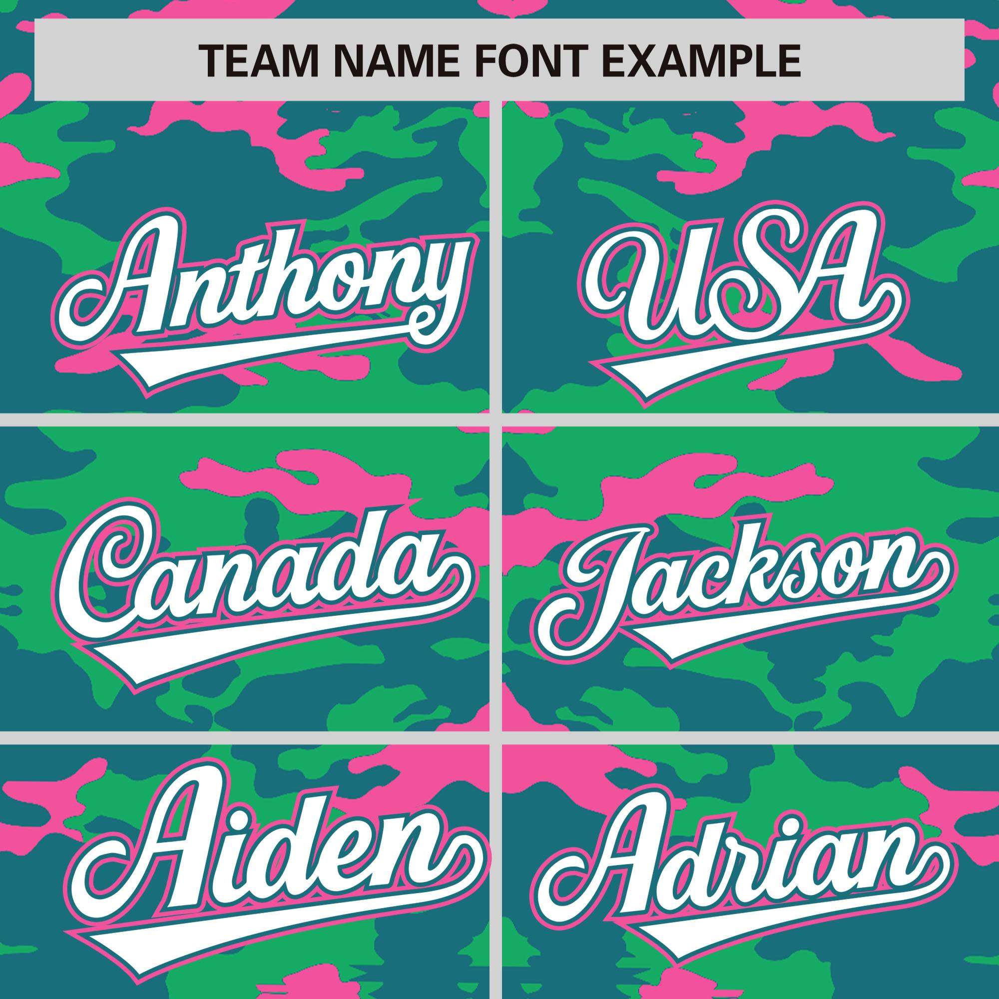 Custom Aqua Green-Pink Personalized Camo Design Authentic Baseball Jersey