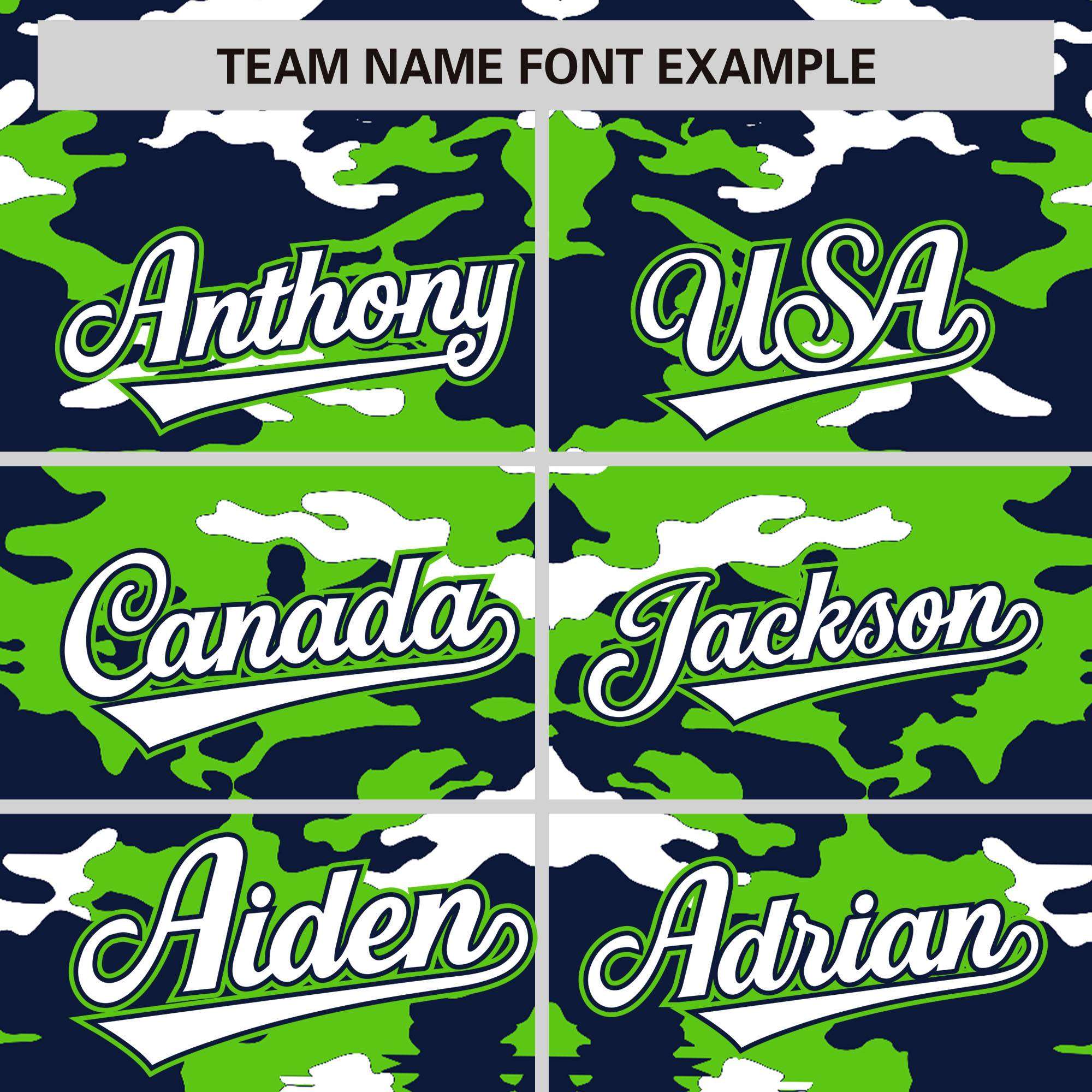 Custom Navy Neon Green-White Personalized Camo Design Authentic Baseball Jersey