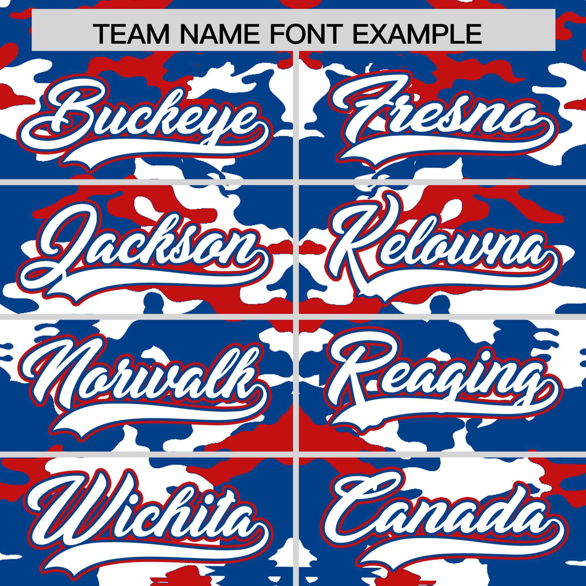 Custom Royal White-Red Personalized Camo Design Authentic Baseball Jersey