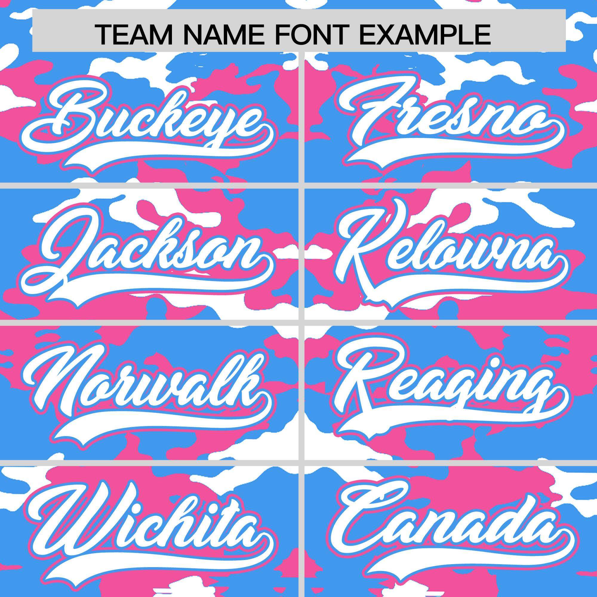 Custom Powder Blue Pink-White Personalized Camo Design Authentic Baseball Jersey