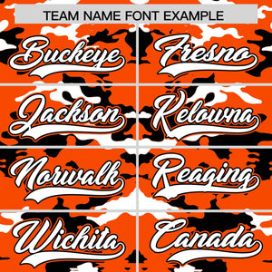 Custom Orange White-Black Personalized Camo Design Authentic Baseball Jersey