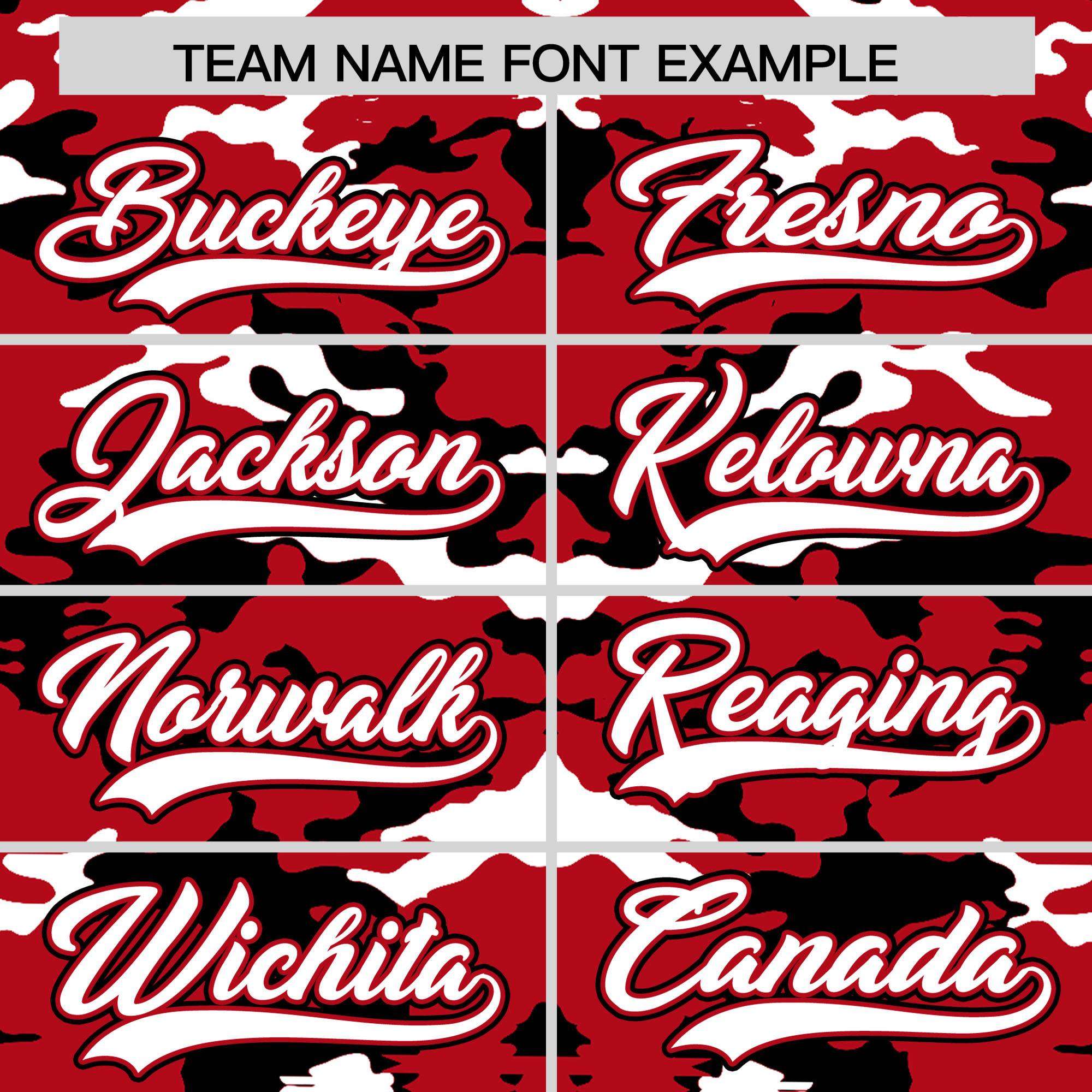 Custom Red Black-White Personalized Camo Design Authentic Baseball Jersey