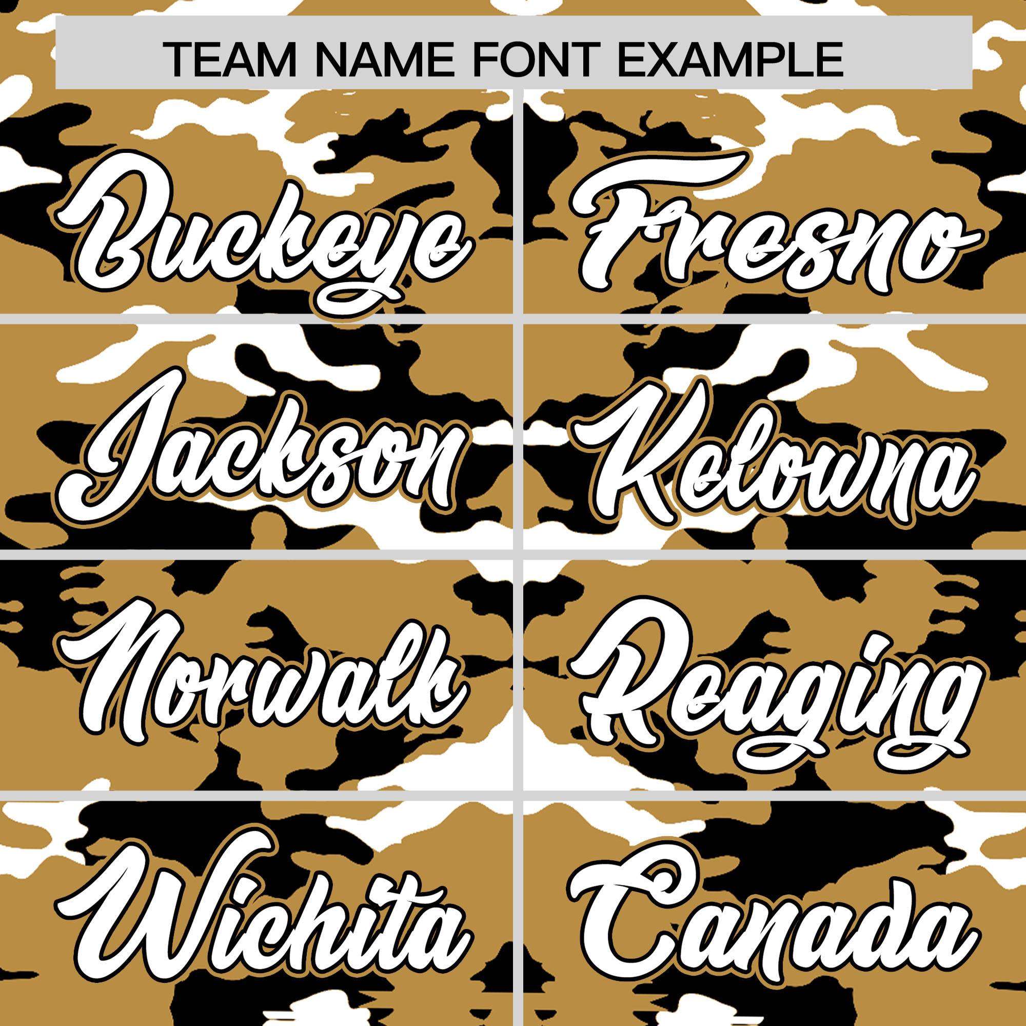 Custom Old Gold Black-White Personalized Camo Design Authentic Baseball Jersey