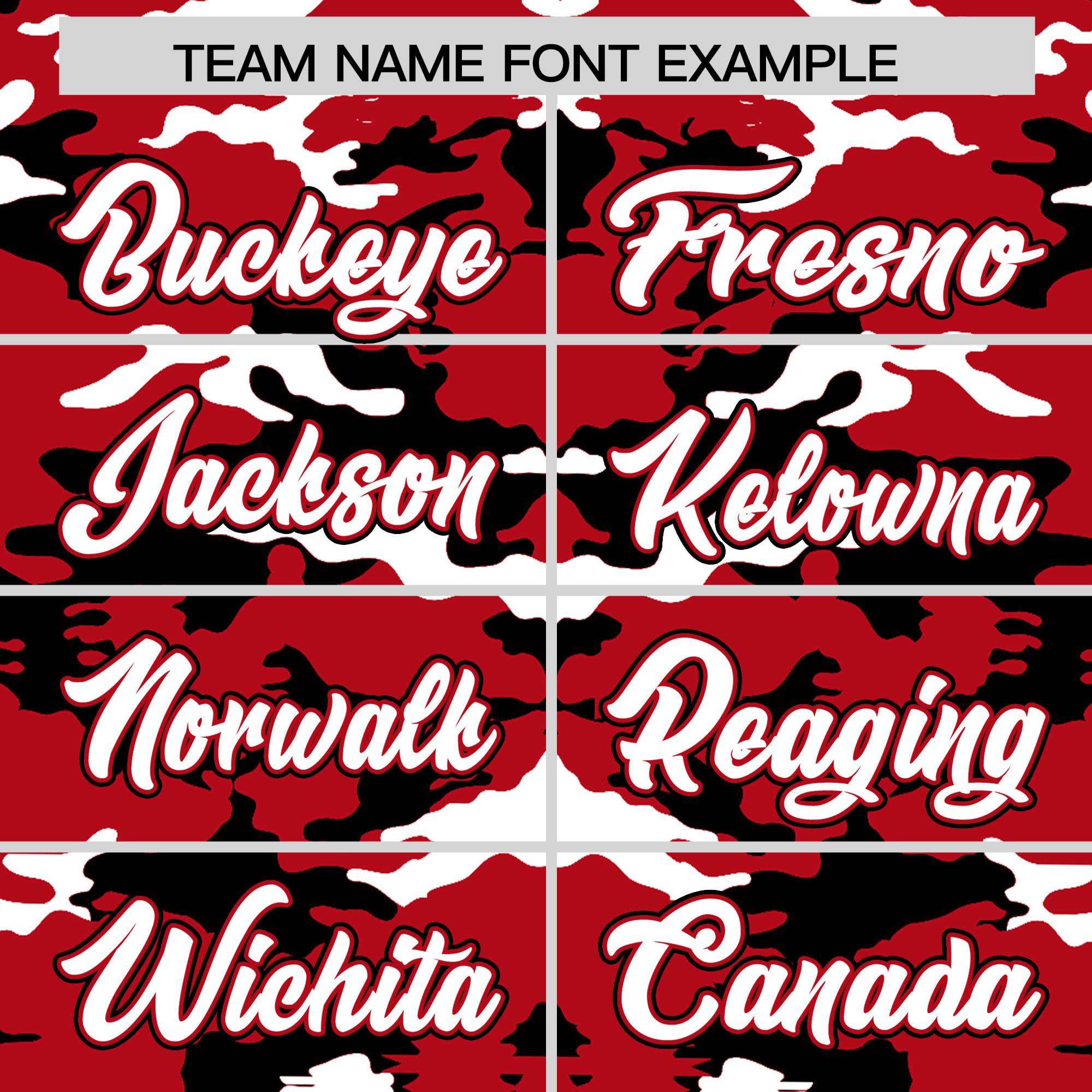 Custom Red Black-White Personalized Camo Design Authentic Baseball Jersey