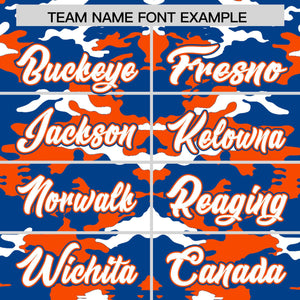 Custom Royal Orange-White Personalized Camo Design Authentic Baseball Jersey