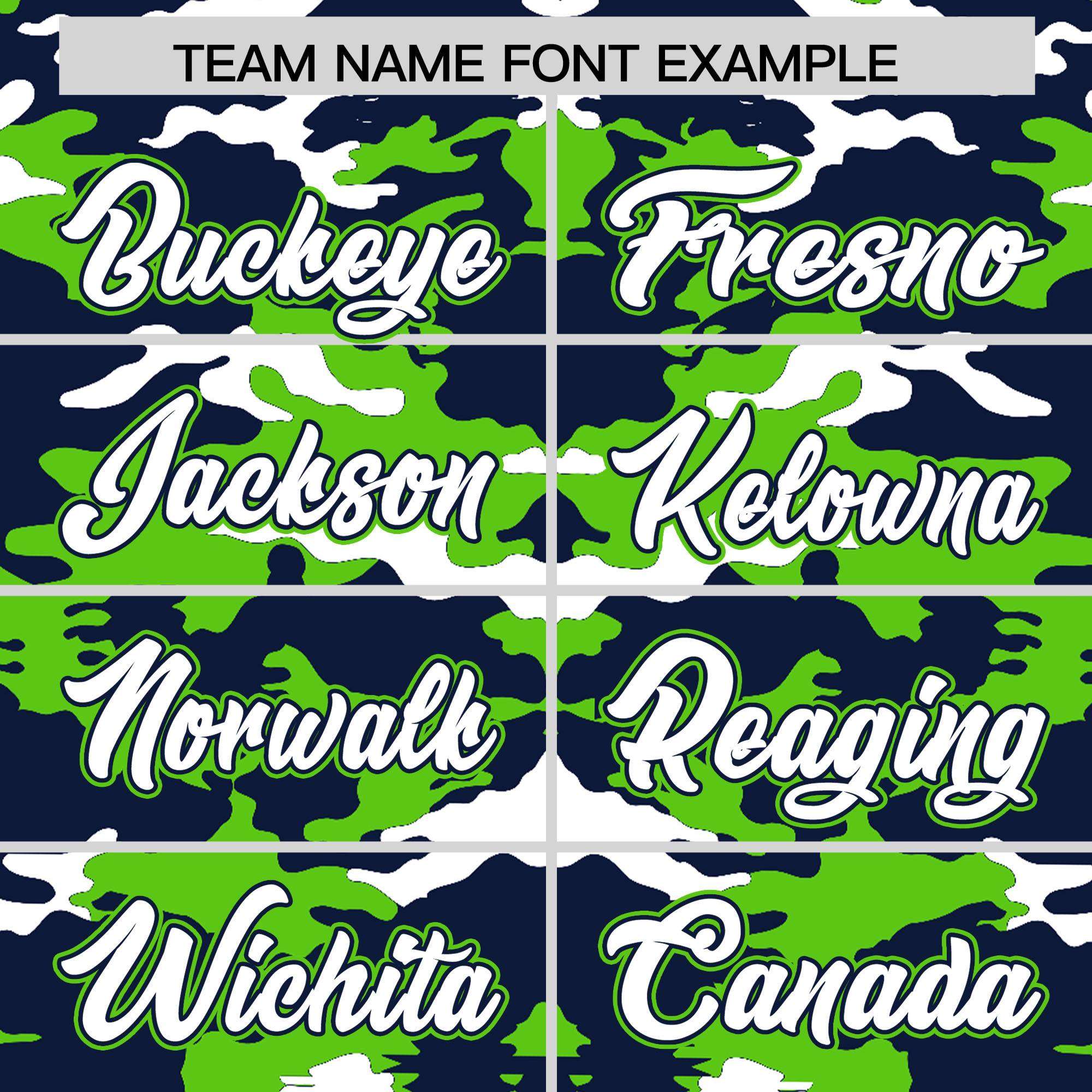 Custom Navy Neon Green-White Personalized Camo Design Authentic Baseball Jersey