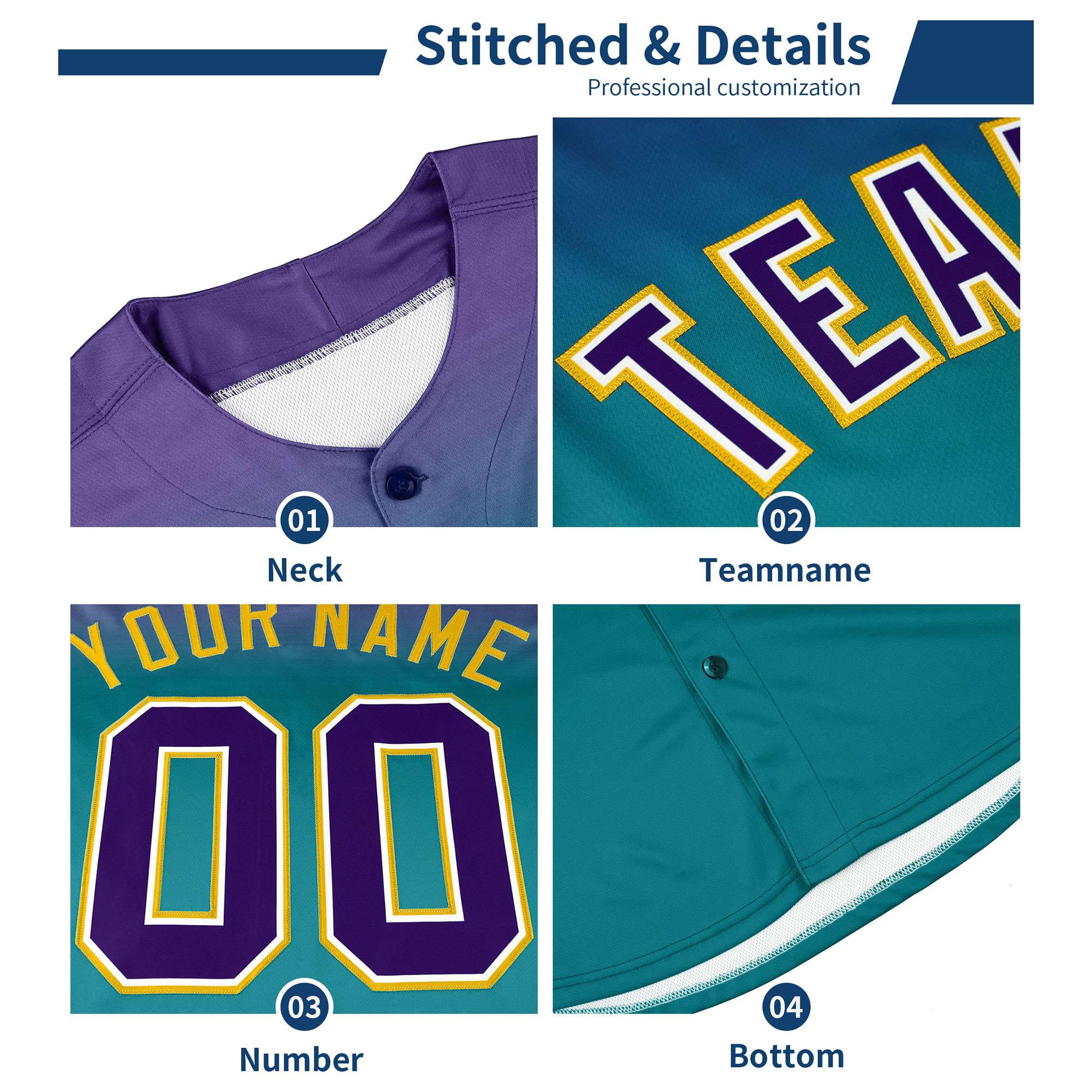 Custom Pink Navy Lapel Gradient Fashion Authentic Baseball Jersey
