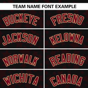 Custom Black Crimson Personalized Star Graffiti Pattern Authentic Baseball Jersey