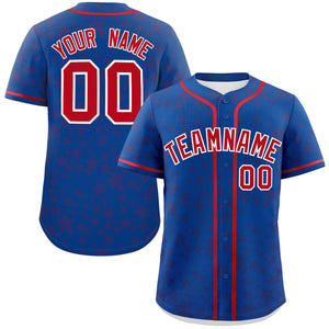 Custom Royal Red Personalized Star Graffiti Pattern Authentic Baseball Jersey