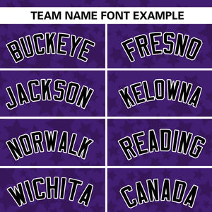 Custom Purple Black Personalized Star Graffiti Pattern Authentic Baseball Jersey