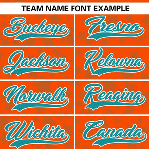 Custom Orange Aqua Personalized Star Graffiti Pattern Authentic Baseball Jersey