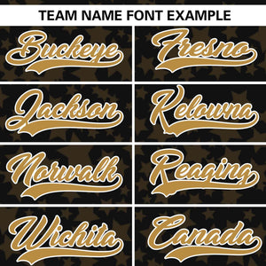 Custom Black Old Gold Personalized Star Graffiti Pattern Authentic Baseball Jersey