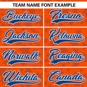 Custom Orange Royal Personalized Star Graffiti Pattern Authentic Baseball Jersey