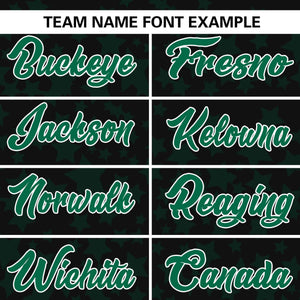 Custom Black Kelly Green Personalized Star Graffiti Pattern Authentic Baseball Jersey