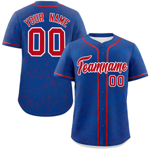 Custom Royal Red Personalized Star Graffiti Pattern Authentic Baseball Jersey