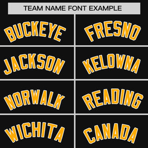 Custom Black Yellow Personalized Raglan Sleeves Design Authentic Baseball Jersey