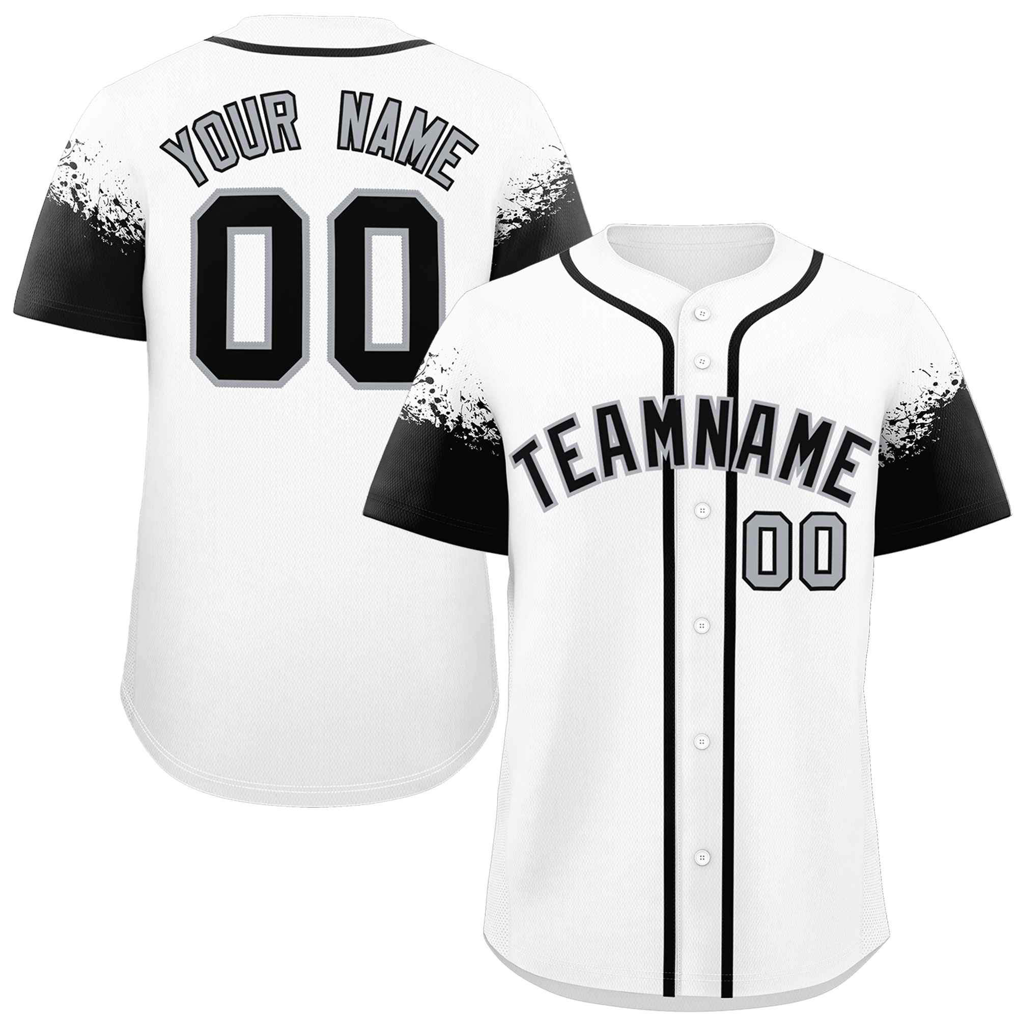 Custom White Black Personalized Raglan Sleeves Design Authentic Baseball Jersey