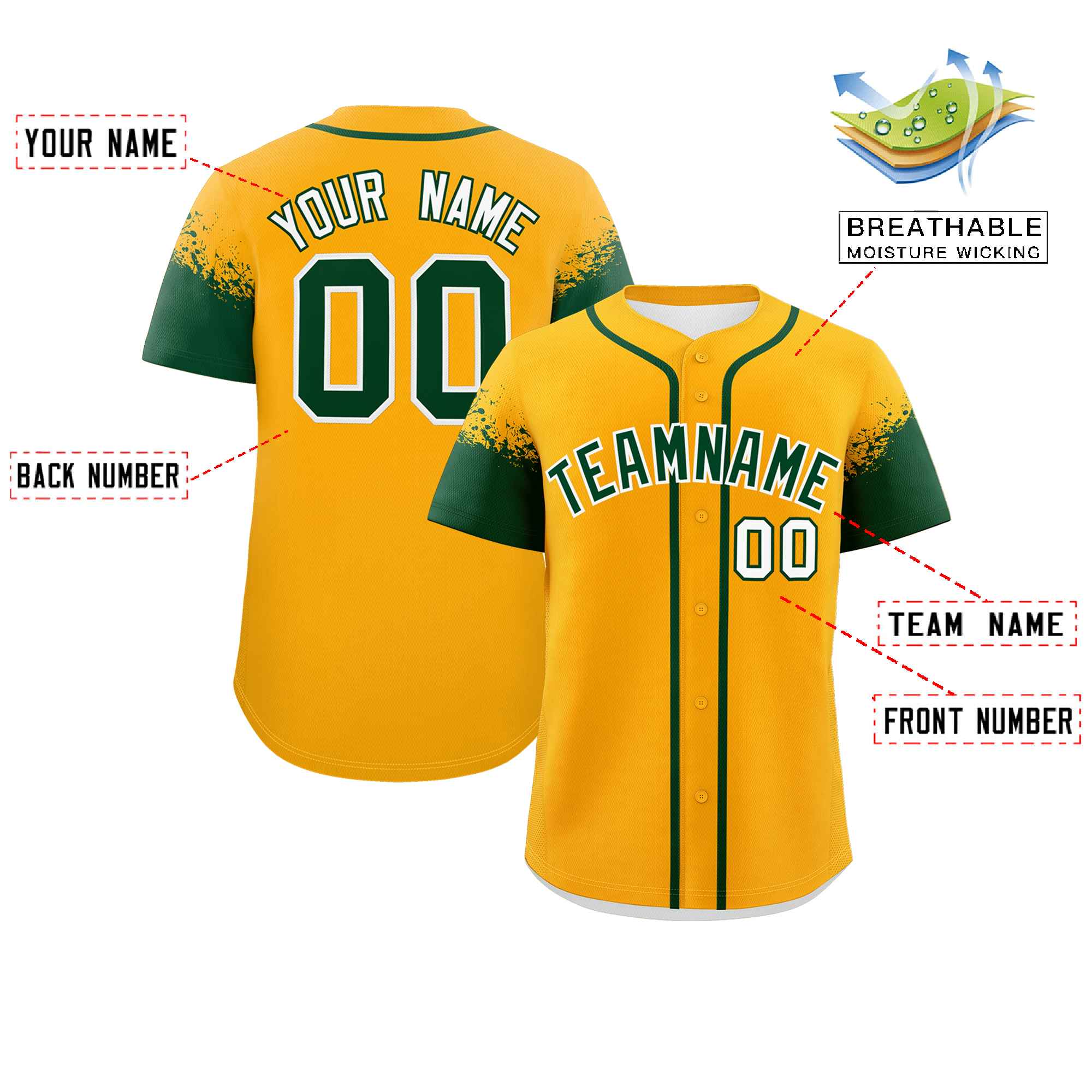 Custom Yellow Green Personalized Raglan Sleeves Design Authentic Baseball Jersey