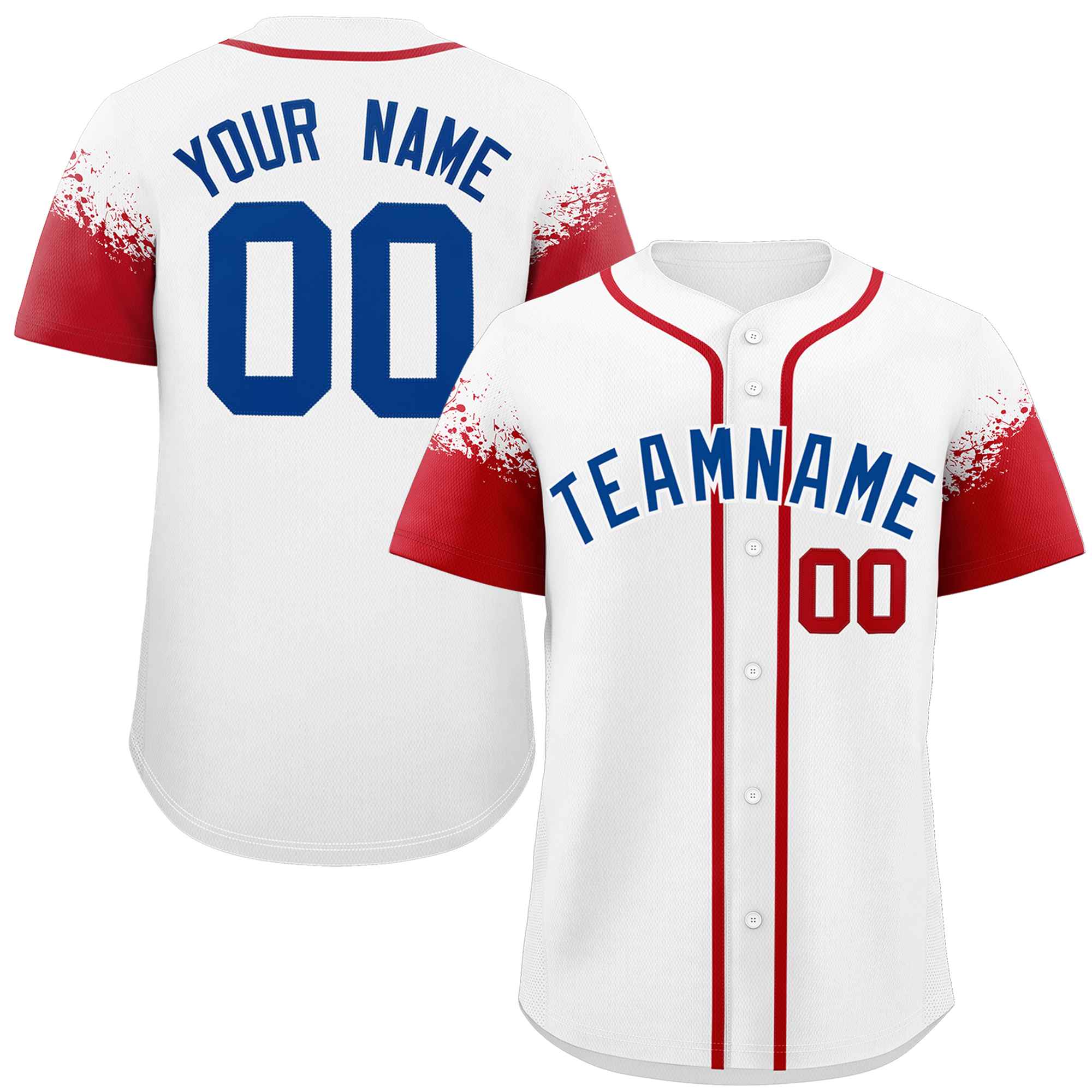 Custom White Red Personalized Raglan Sleeves Design Authentic Baseball Jersey